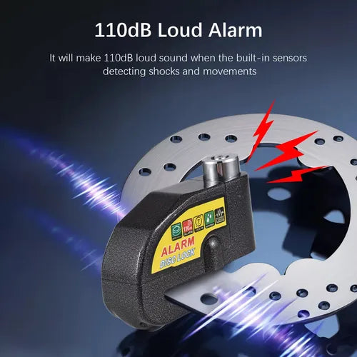 Candado Alarma Disco De Moto Con Guaya +